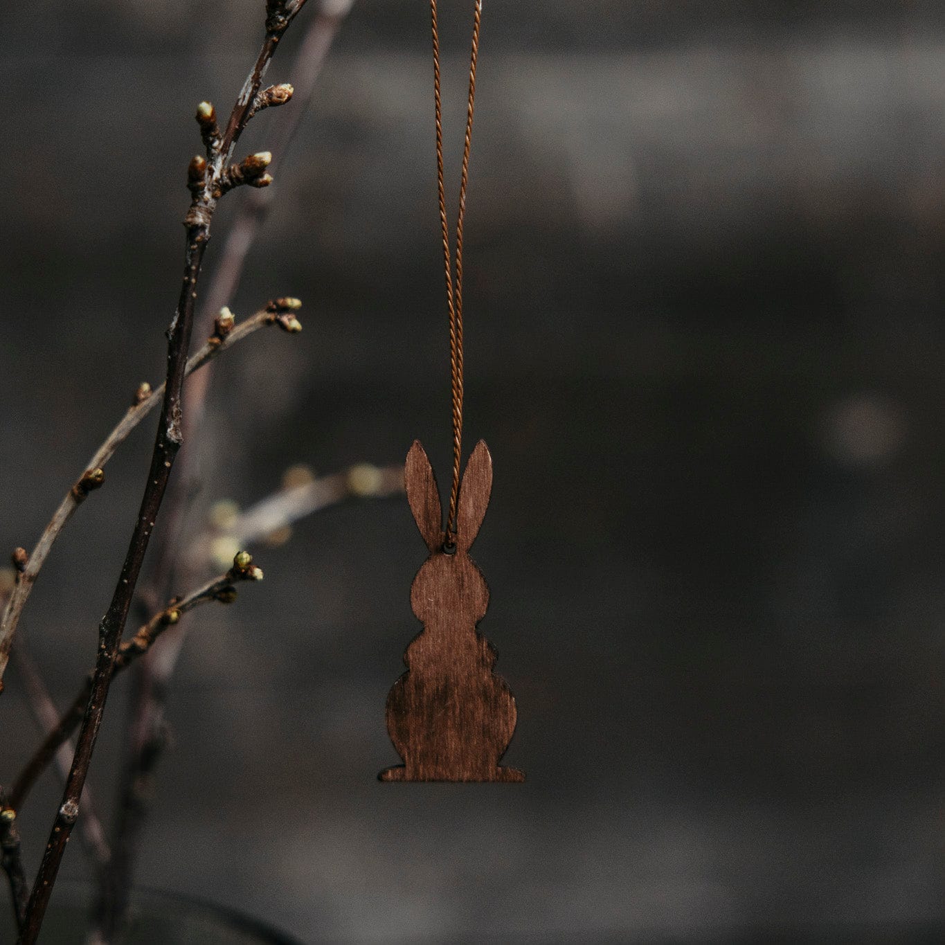 Holzanhänger Hase Hugo - braun