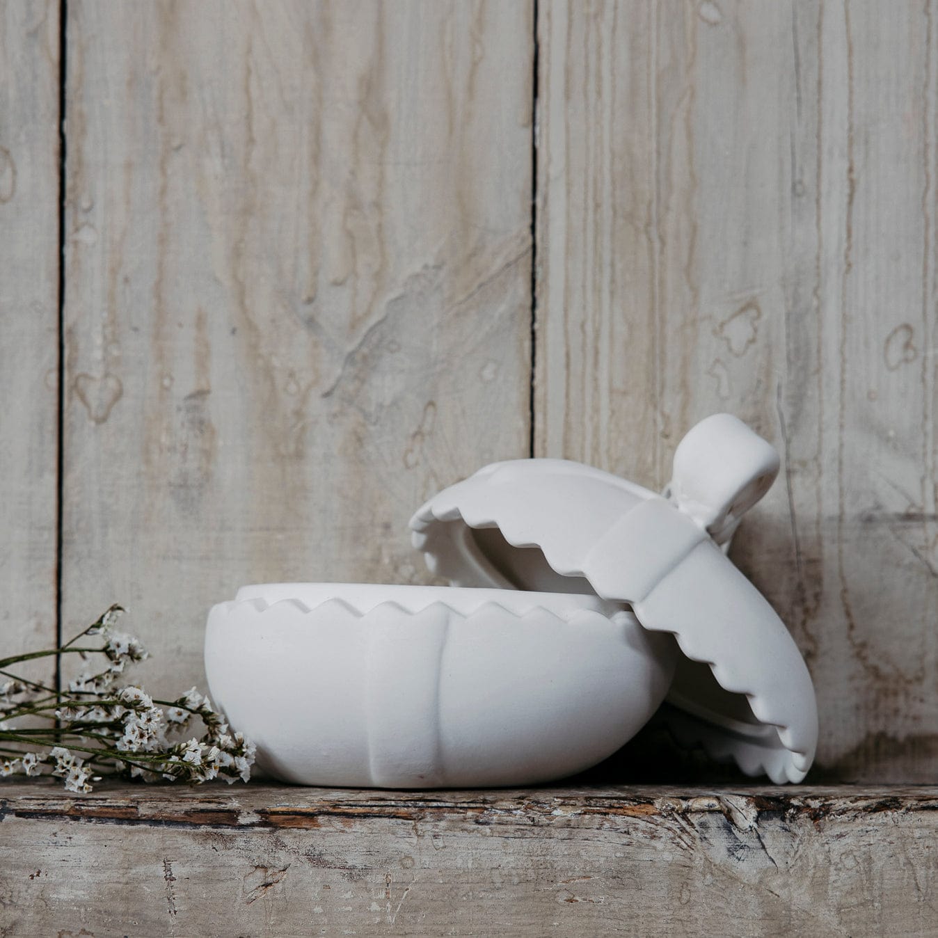 Osterdekoration Schale Lundby - weiß