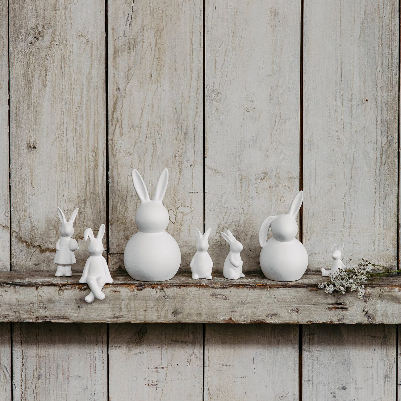Osterdekoration Hase Tore - weiß