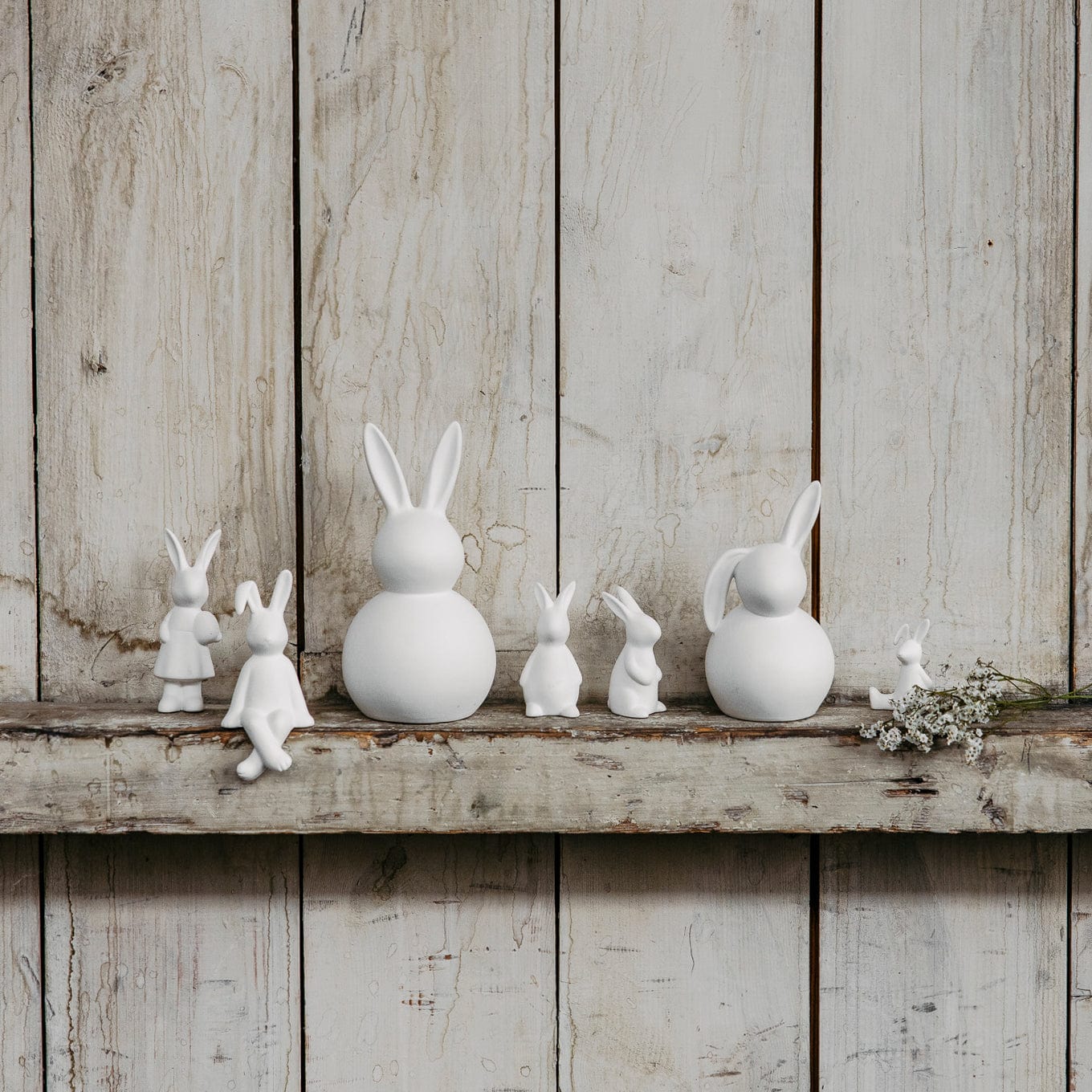 Osterdekoration Hase Tore - weiß