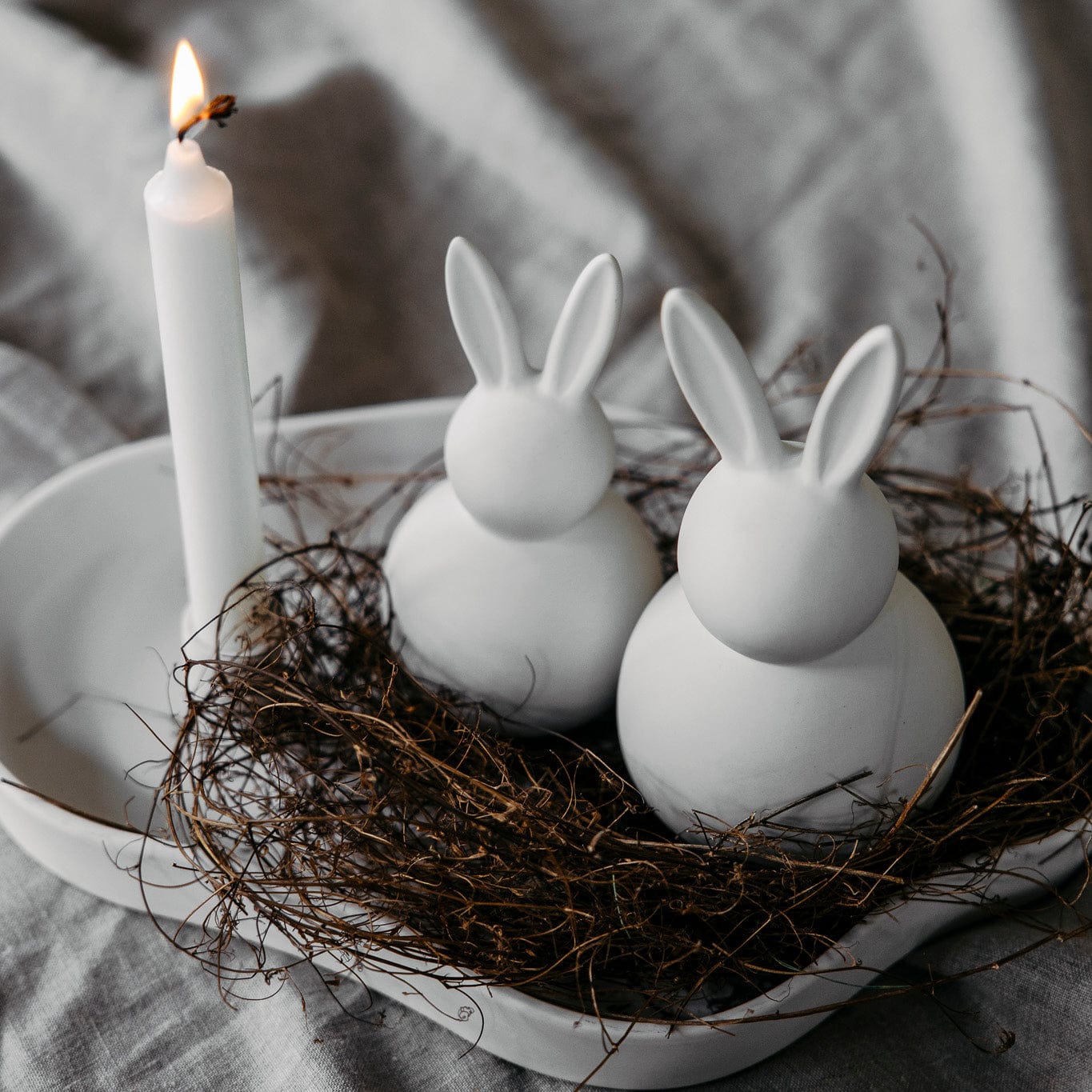 Osterdekoration Hase Tore - weiß