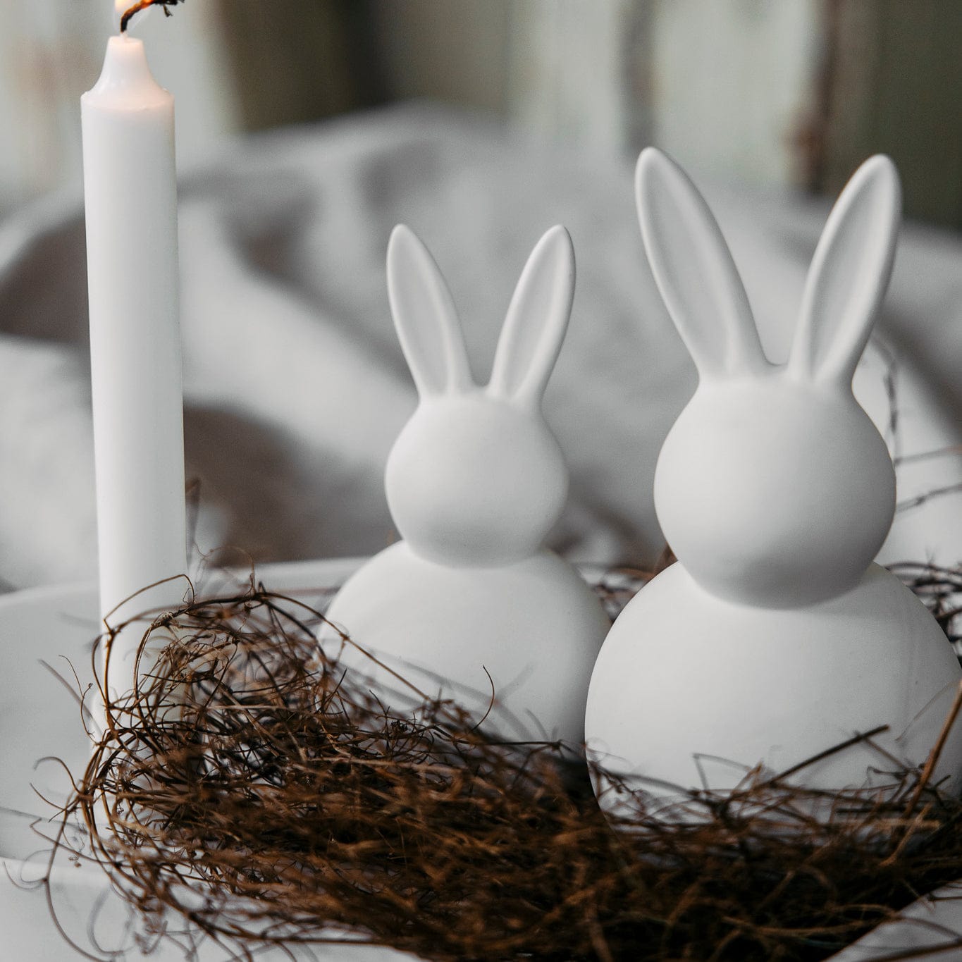 Osterdekoration Hase Tore - weiß