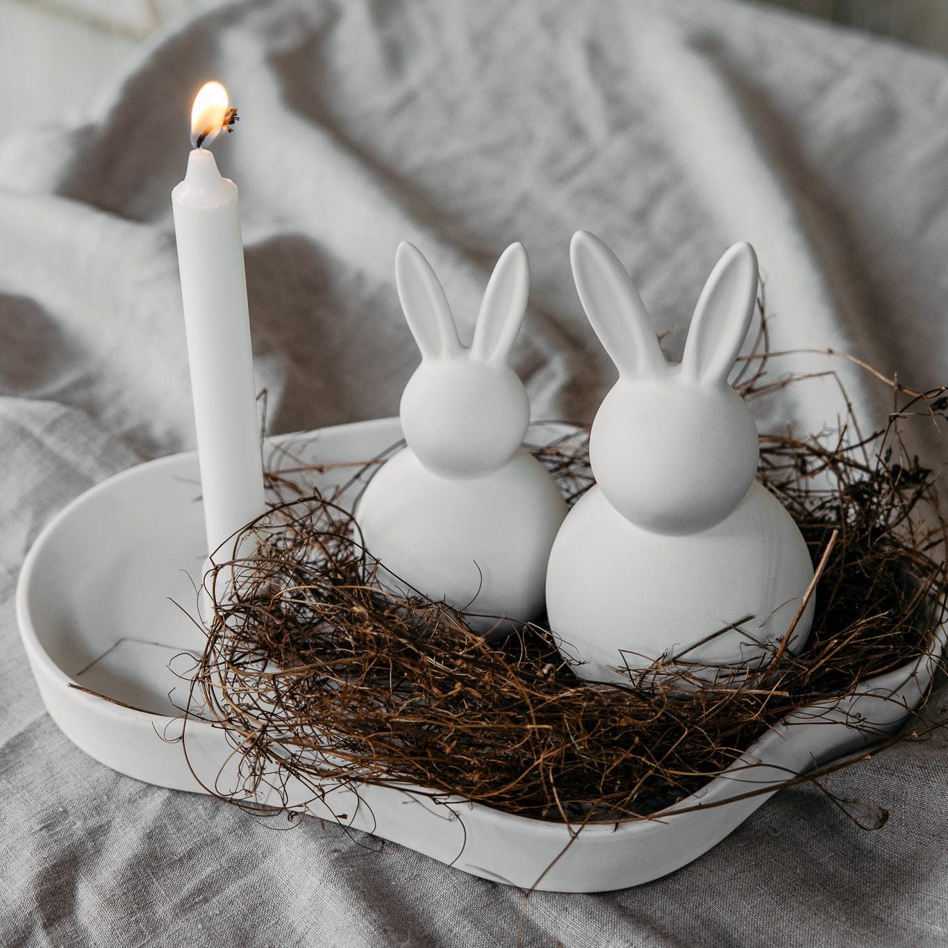 Osterdekoration Hase Tore - weiß