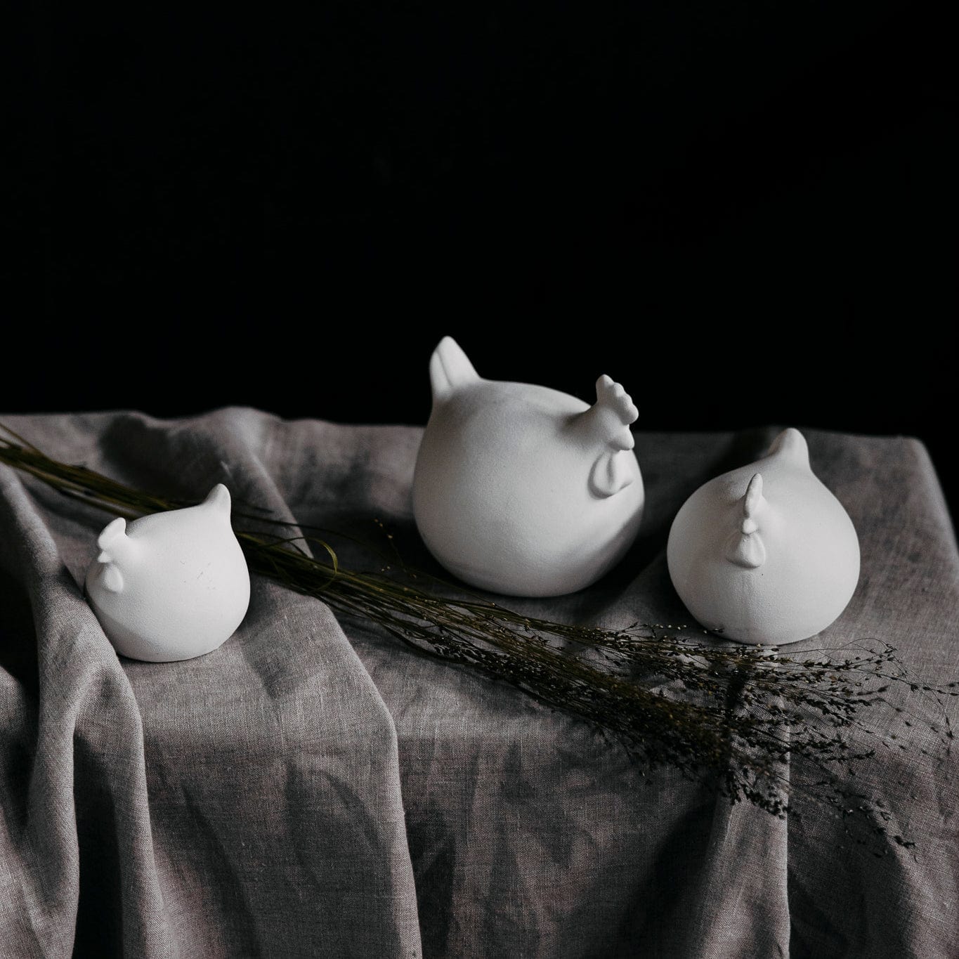 Osterdekoration Henne Ruth - weiß