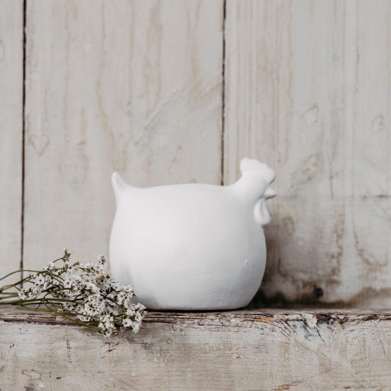 Osterdekoration Henne Ruth - weiß