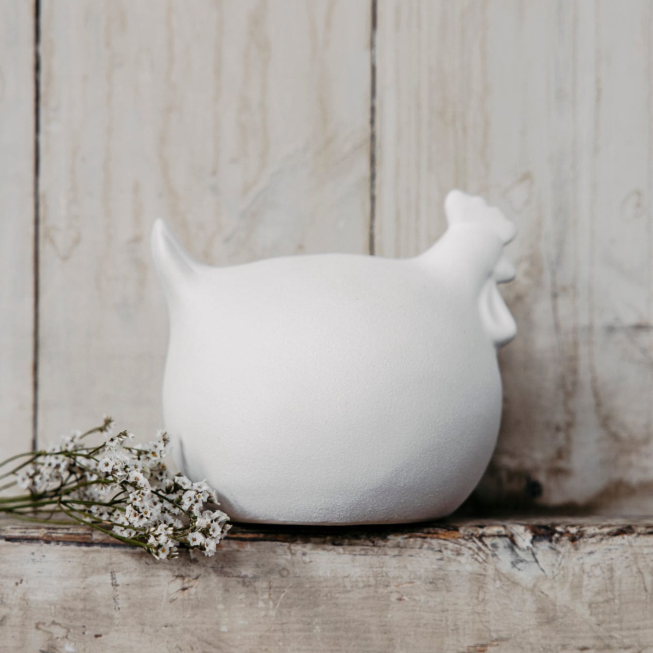 Osterdekoration Henne Ruth - weiß