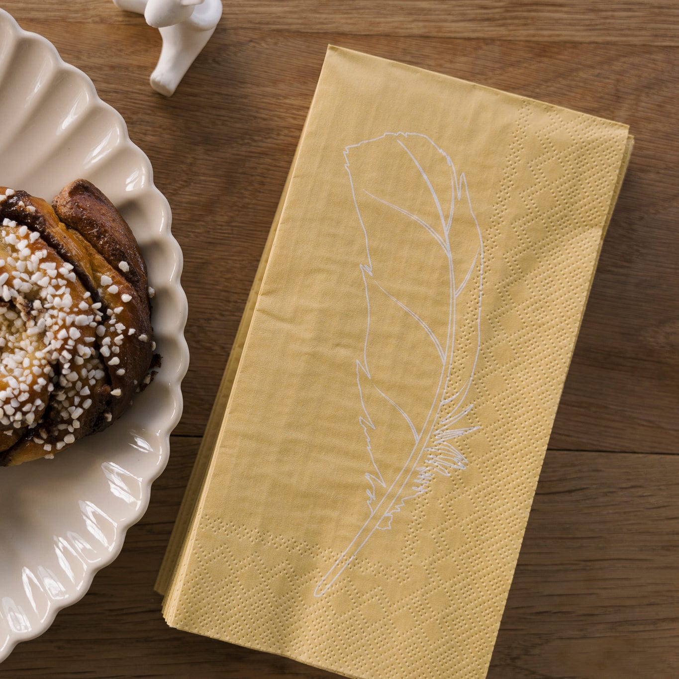 Servietten Feder - gelb