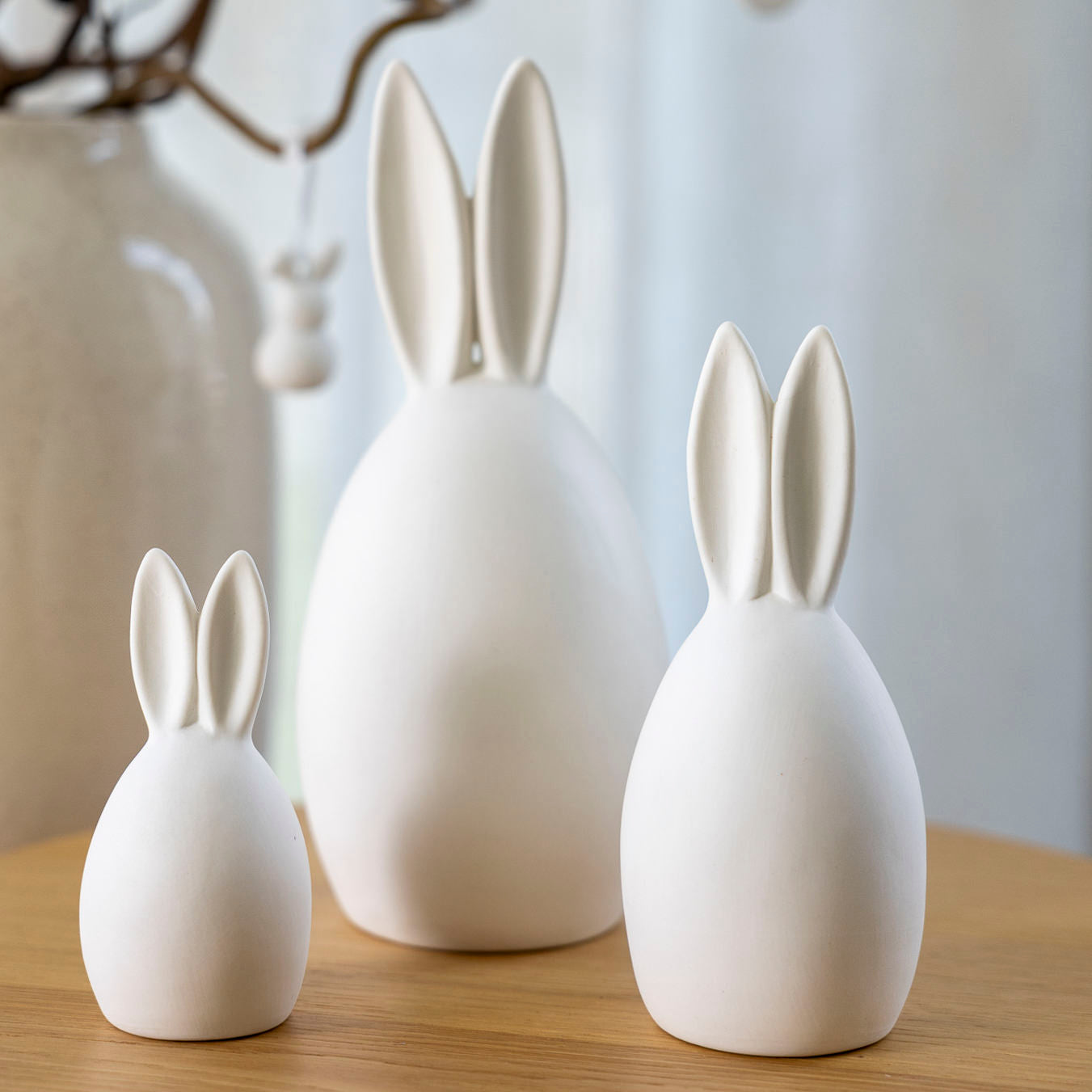 Osterdekoration Hase Emma - weiß