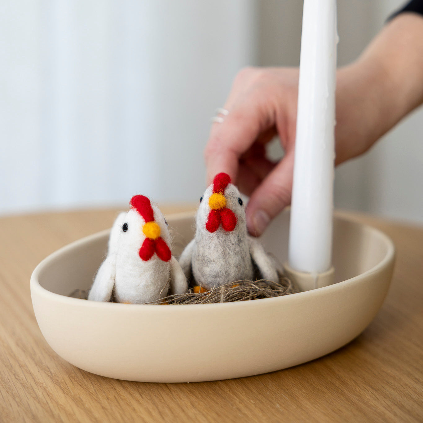 Filzdeko Huhn Eva - weiß