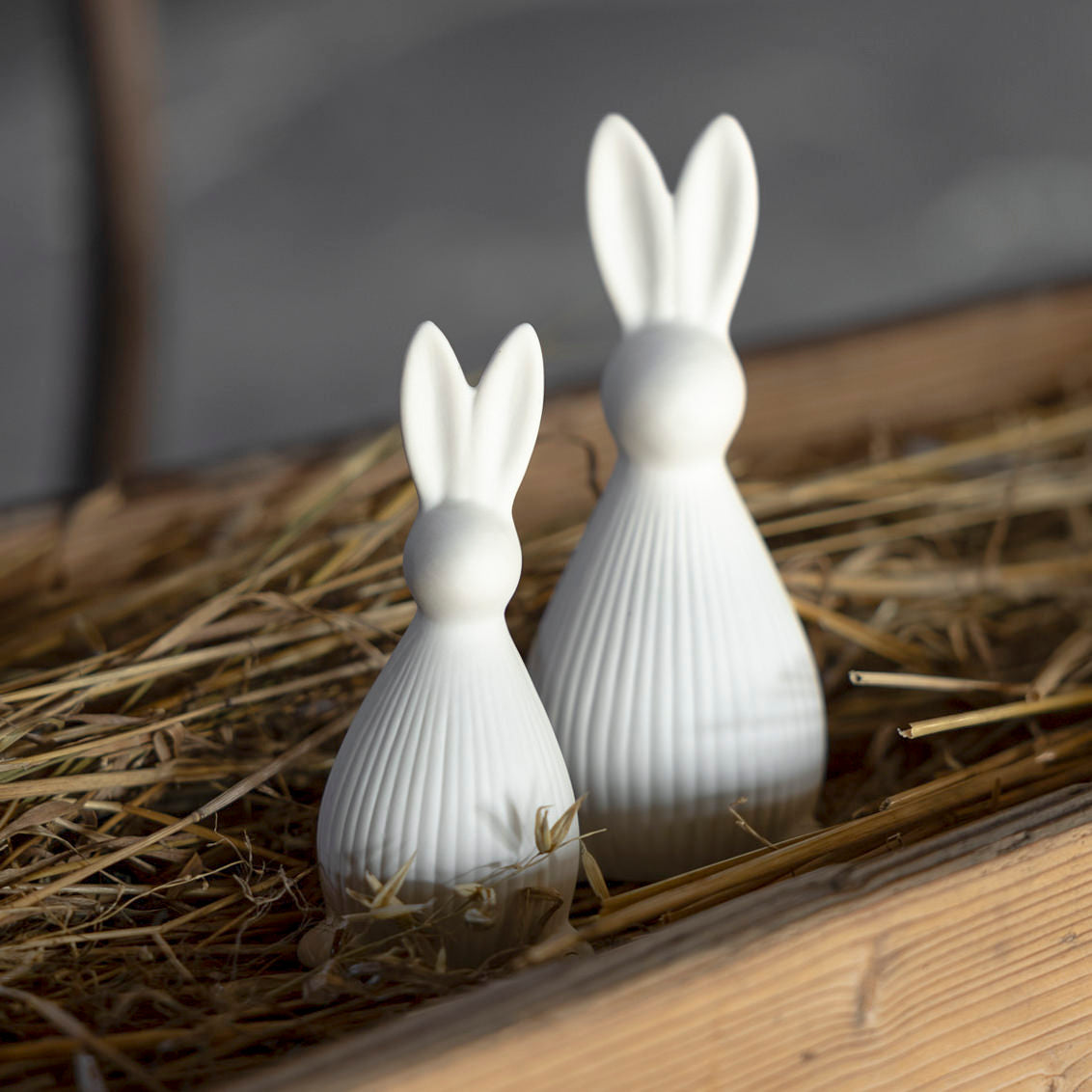 Osterdekoration Hase Selma - weiß