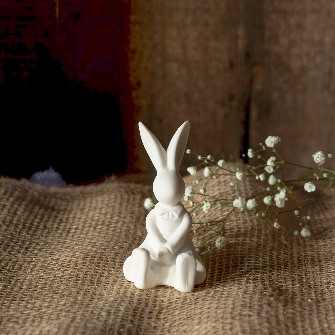 Osterdekoration Hase Sally - weiß