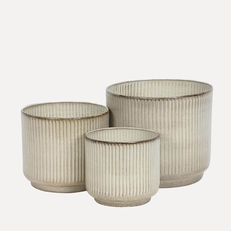 Pflanztopf Jord Stripe - beige
