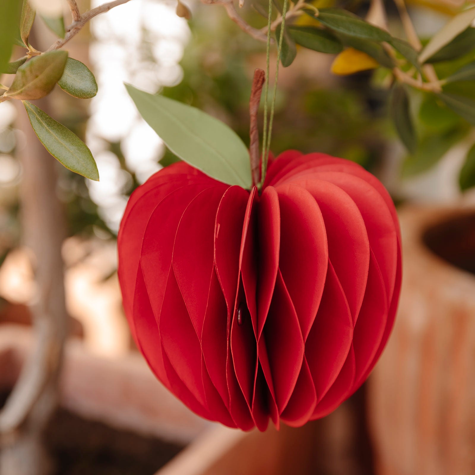 Papieranhänger Apfel - rot