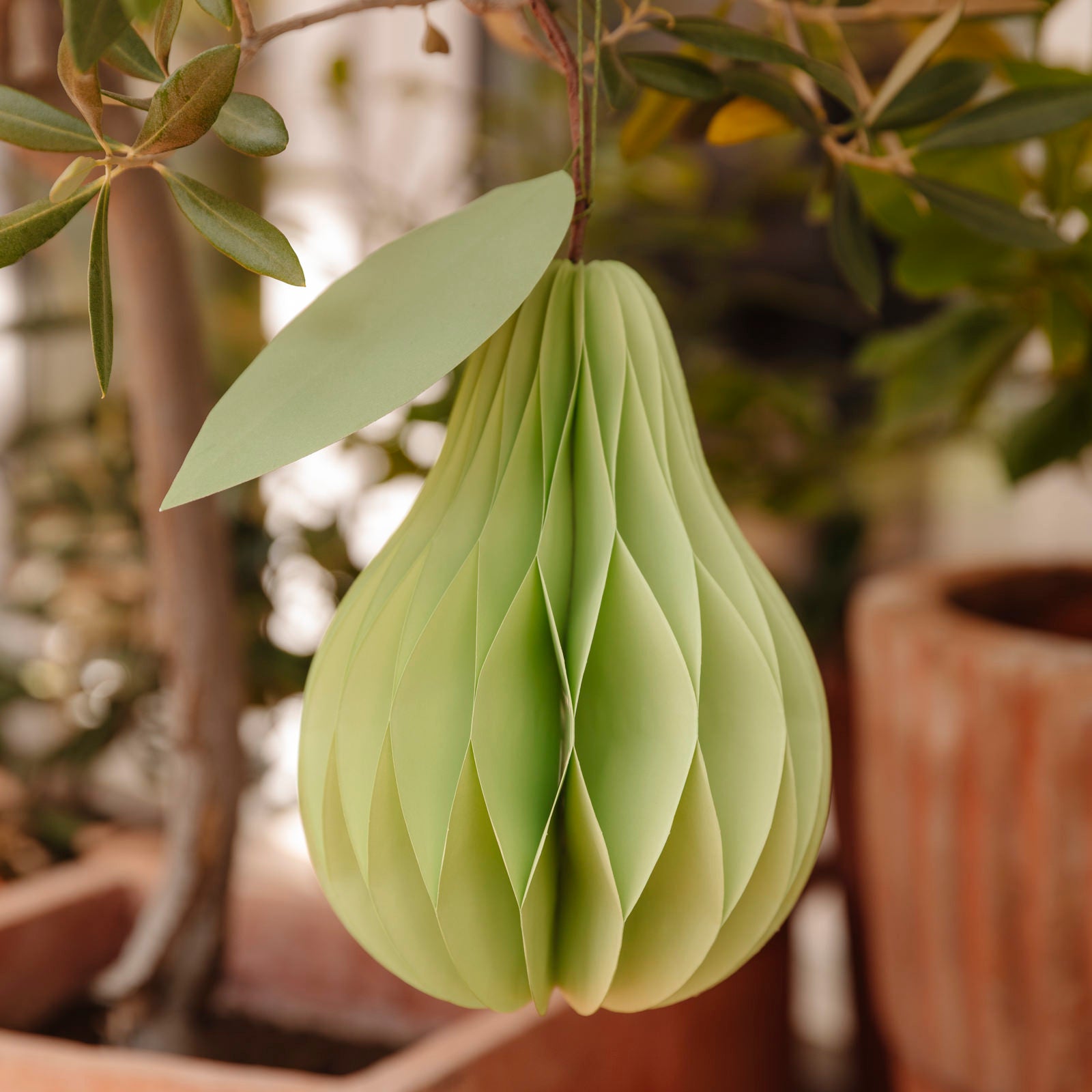 Papieranhänger Birne - grün