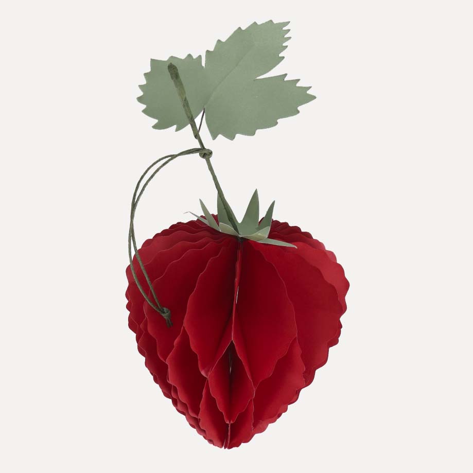 Papieranhänger Erdbeere - rot