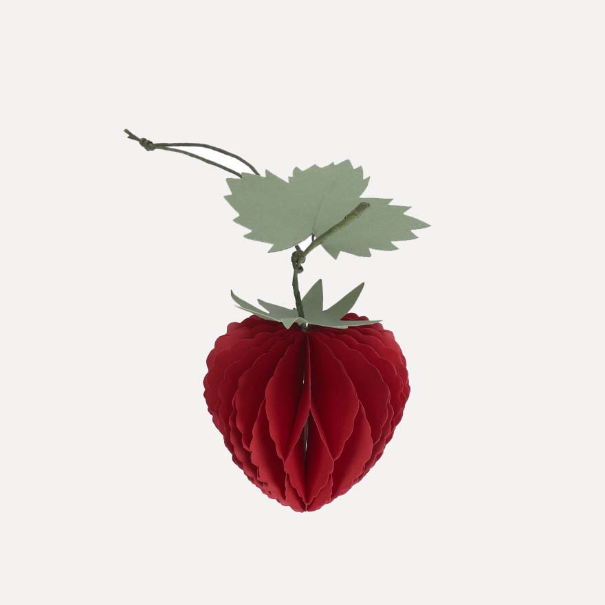 Papieranhänger Erdbeere - rot