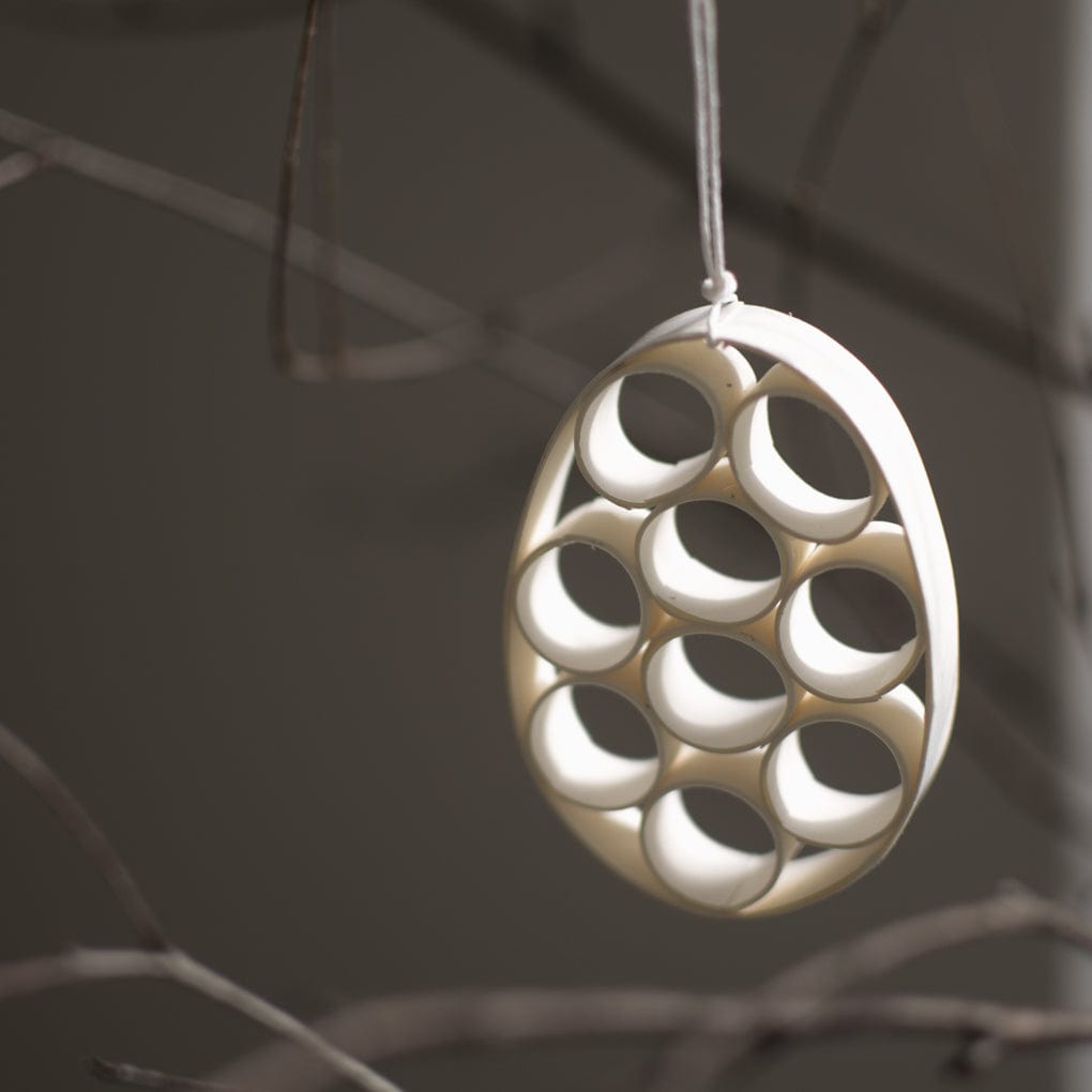 Osterei aus Papier Kreis - weiß