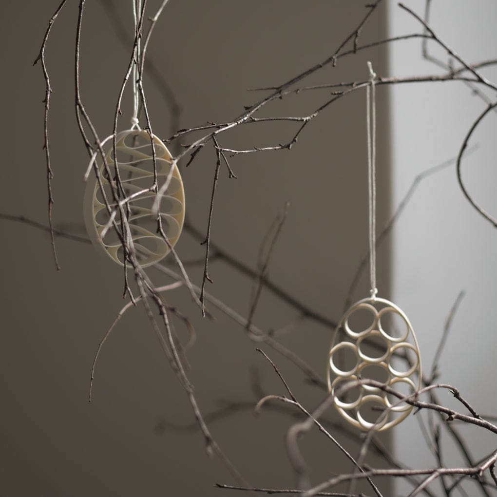 Osterei aus Papier Kreis - weiß