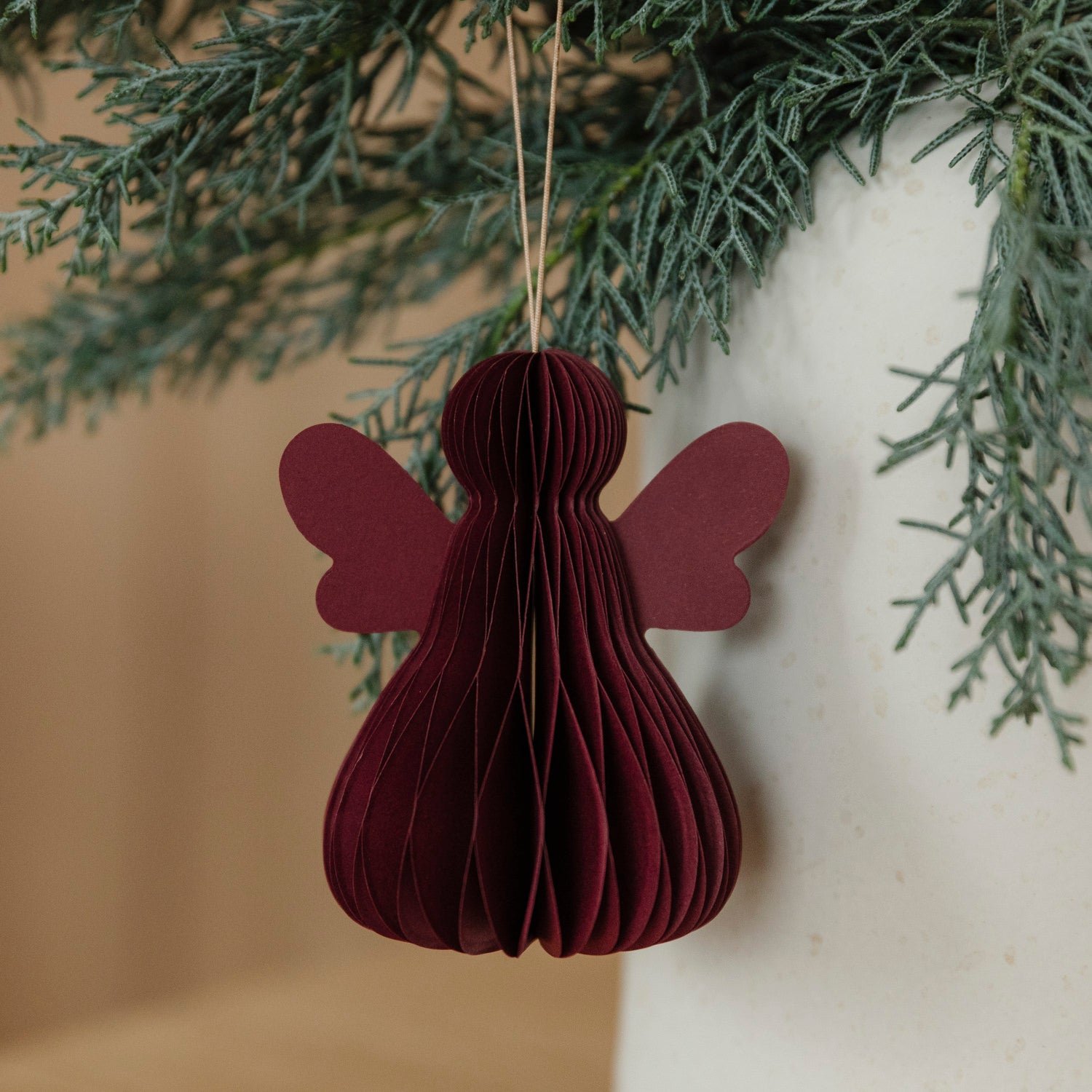 Papieranhänger Engel - bordeaux