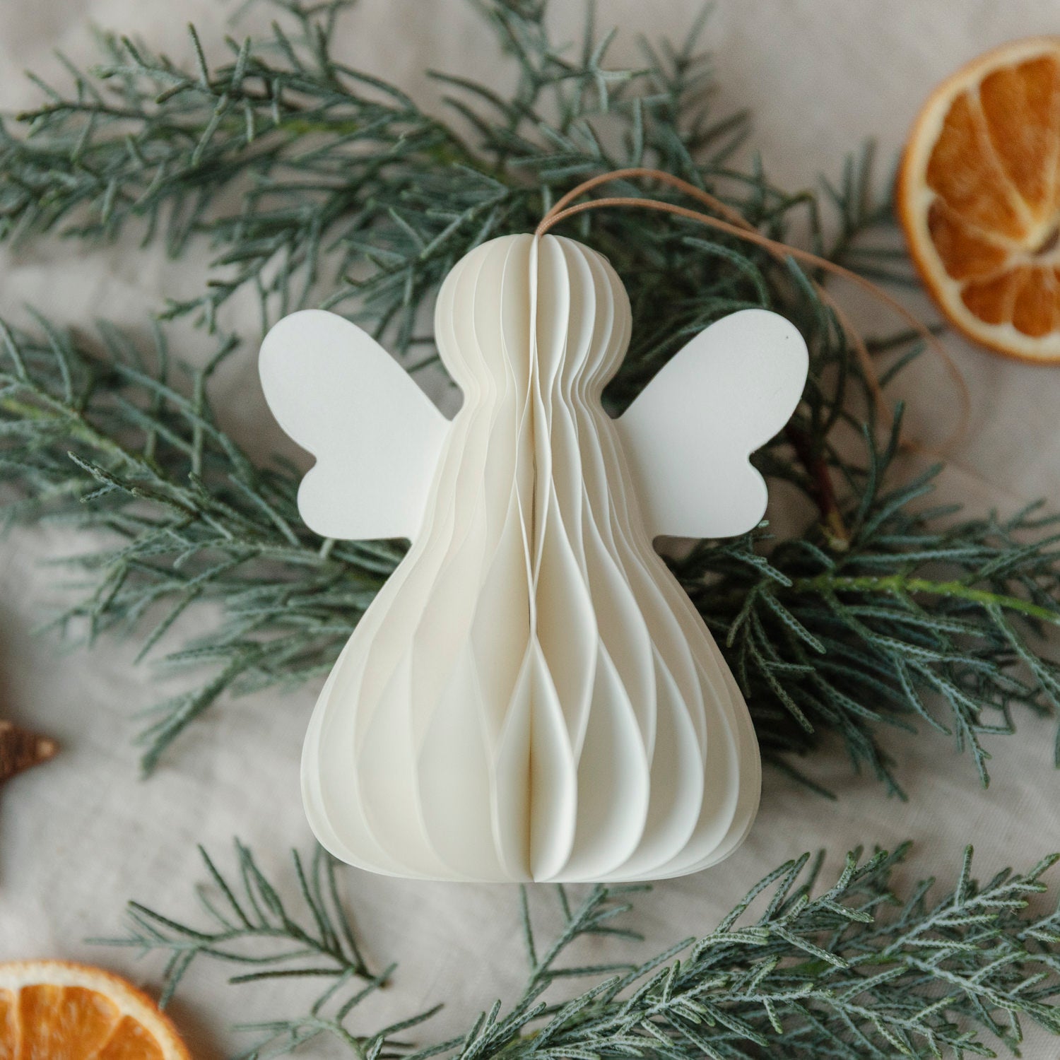 Papieranhänger Engel - weiß