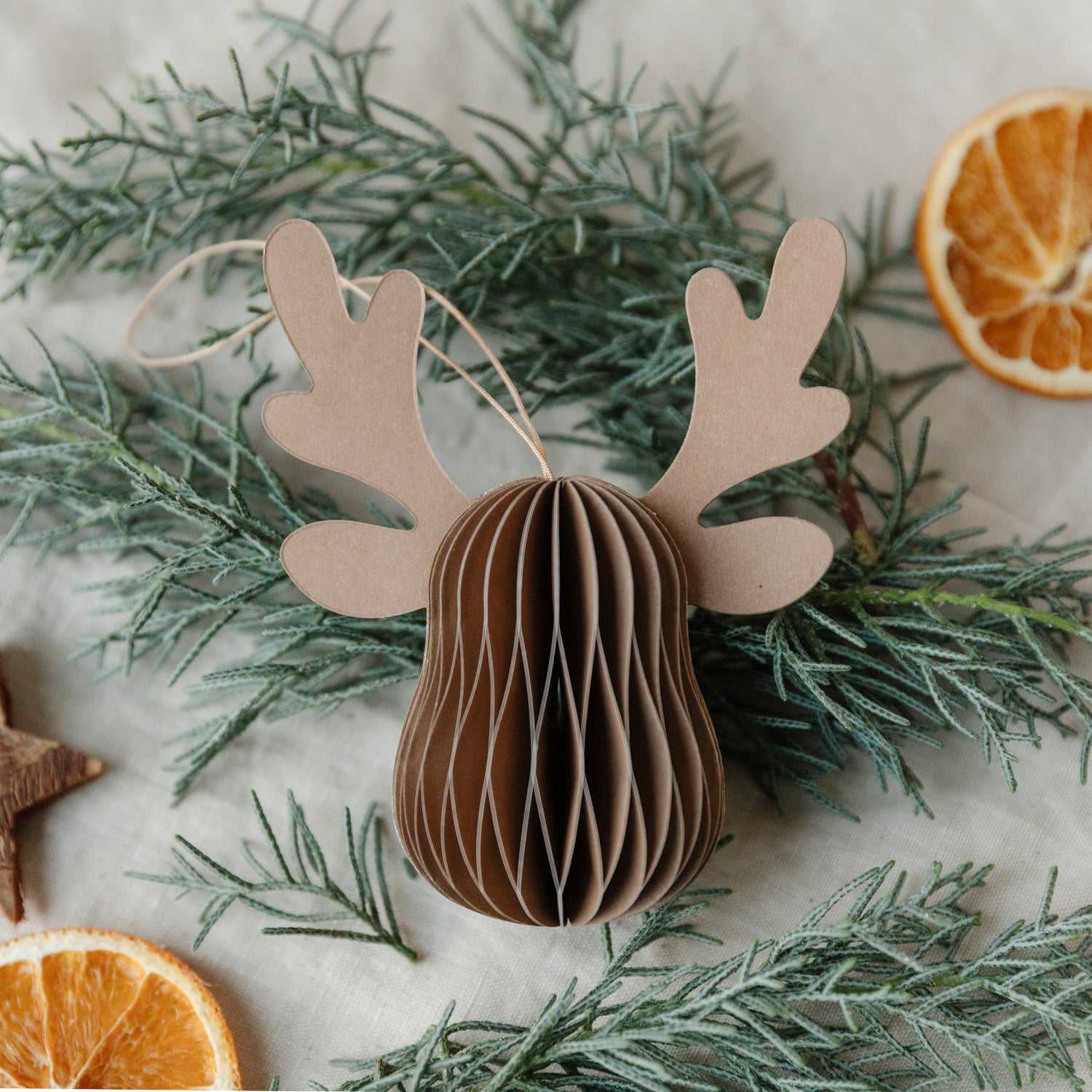 Papieranhänger Elch - braun