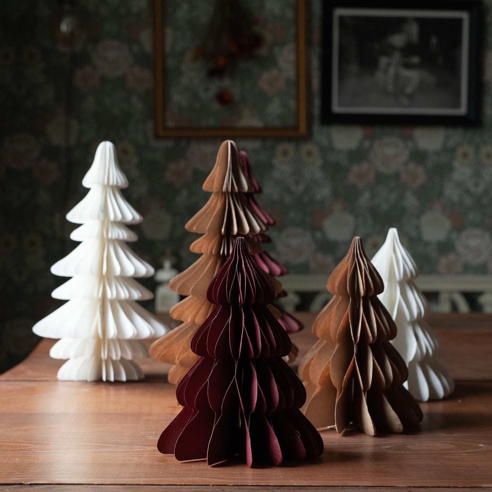 Weihnachtsbaum aus Papier S - dunkelrot