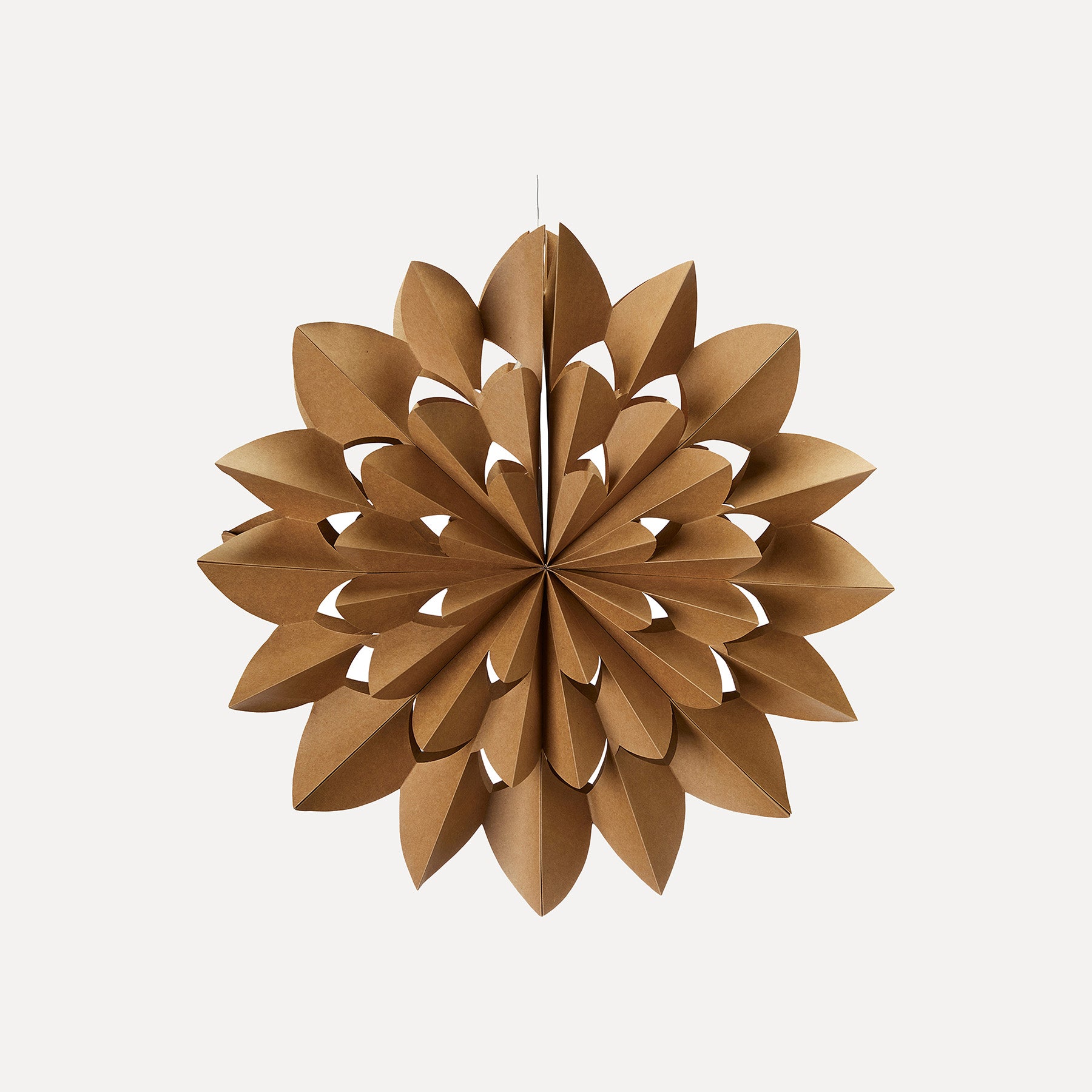 Papierstern Barla mit LED - braun