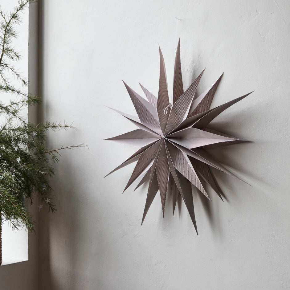 Papierstern Capella 70cm rot gestreift