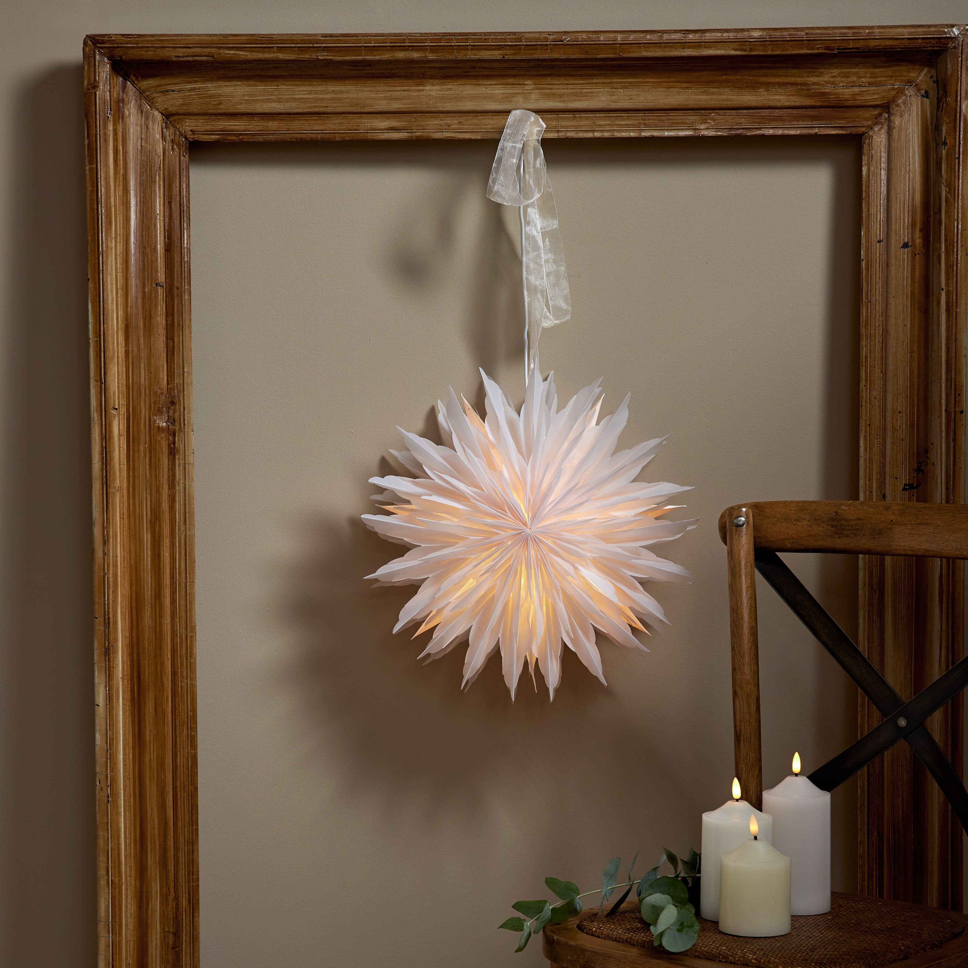 Stern Dis 40cm - weiß