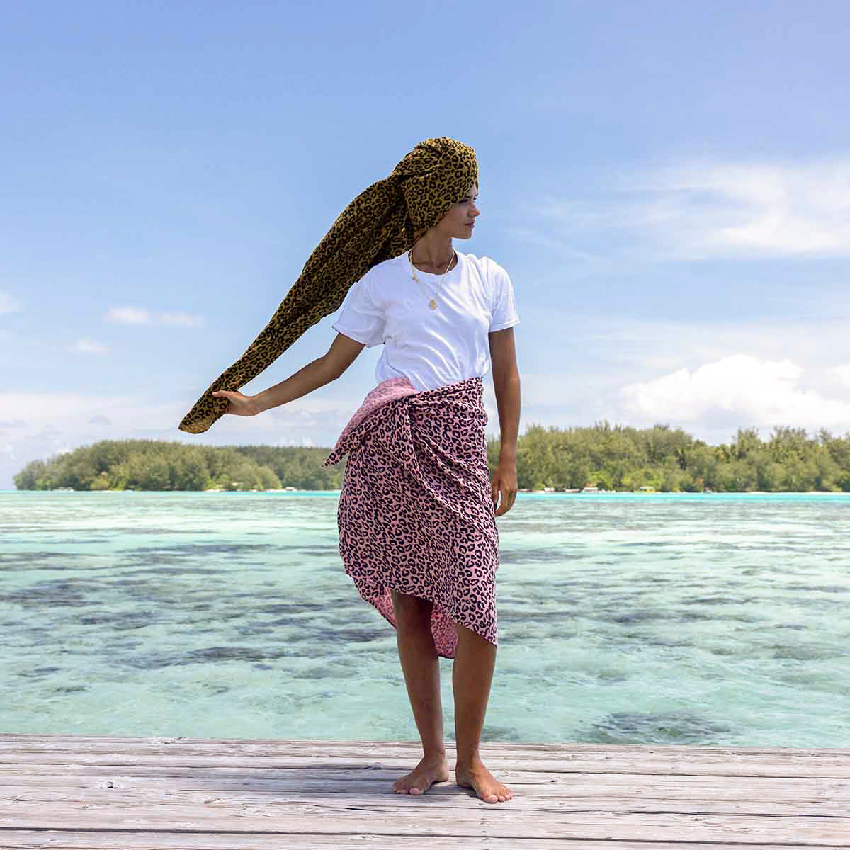 Pareo Musselin - Leo rosa