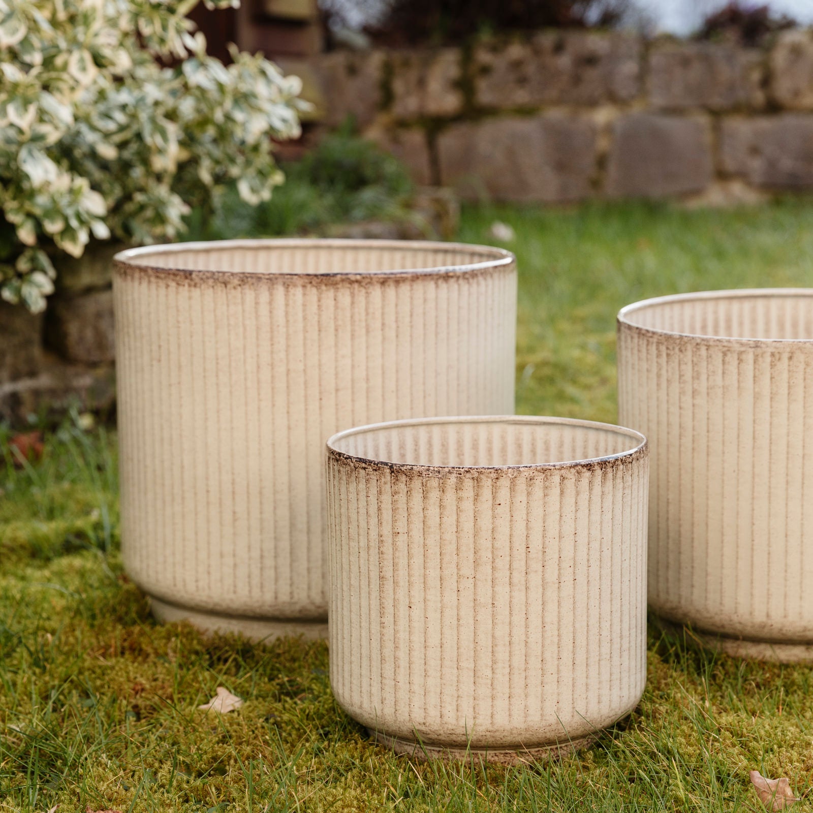 Pflanztopf Jord Stripe - beige