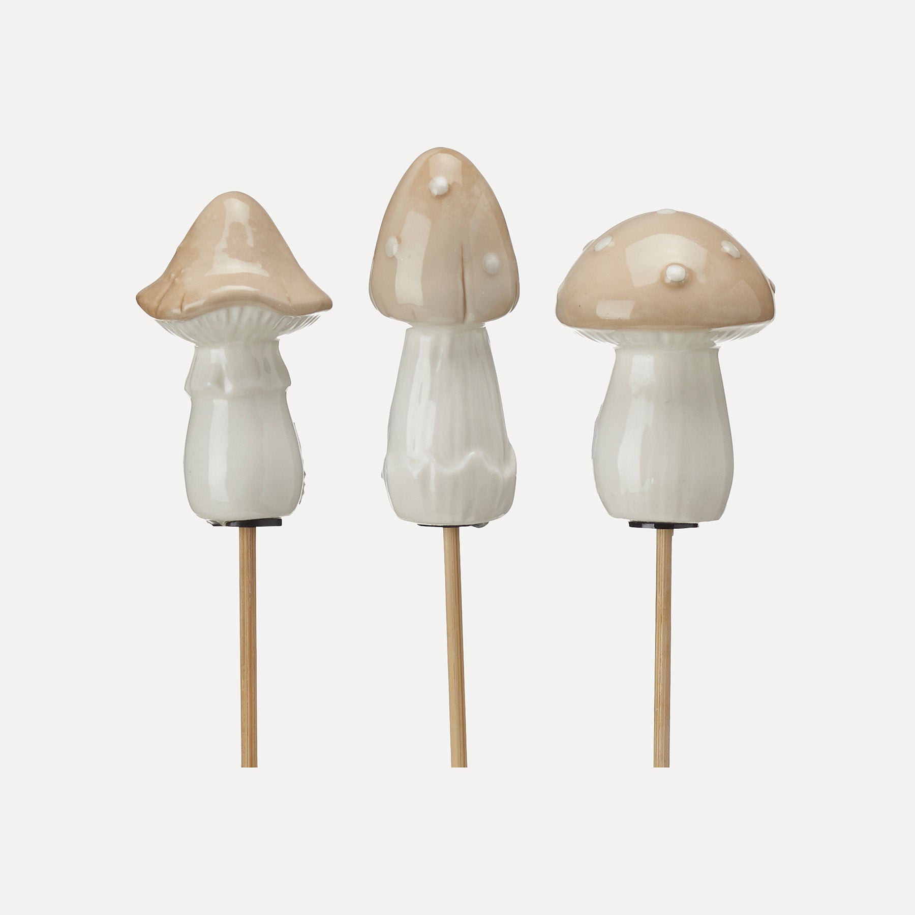 Pilze Stecker 3er Set - beige