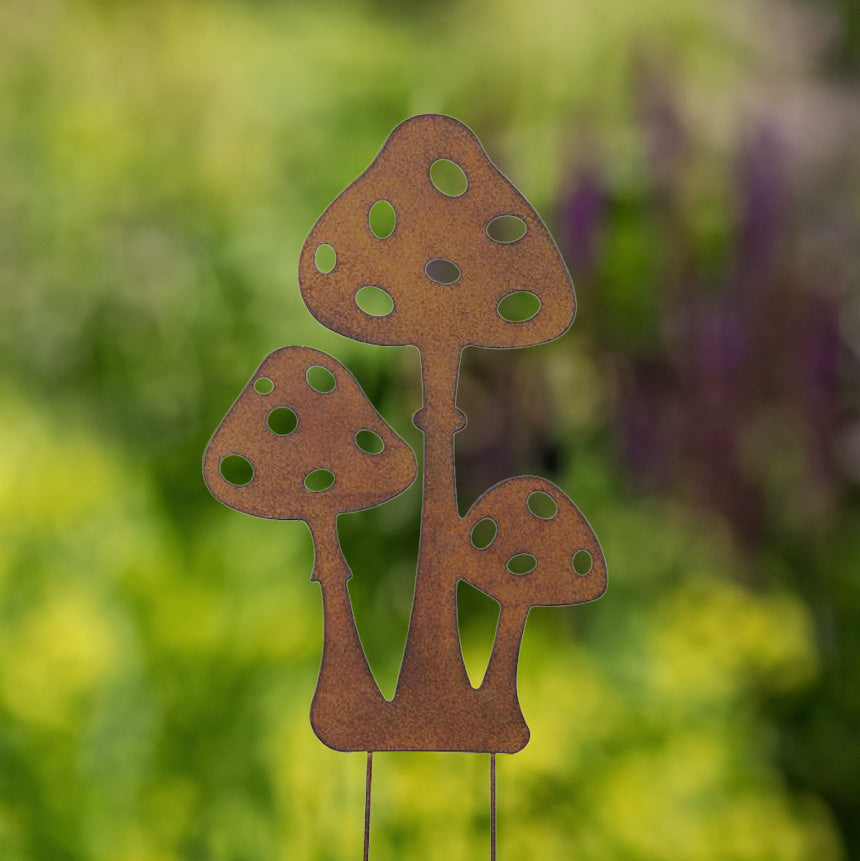 Gartenstecker Pilzgruppe - rost