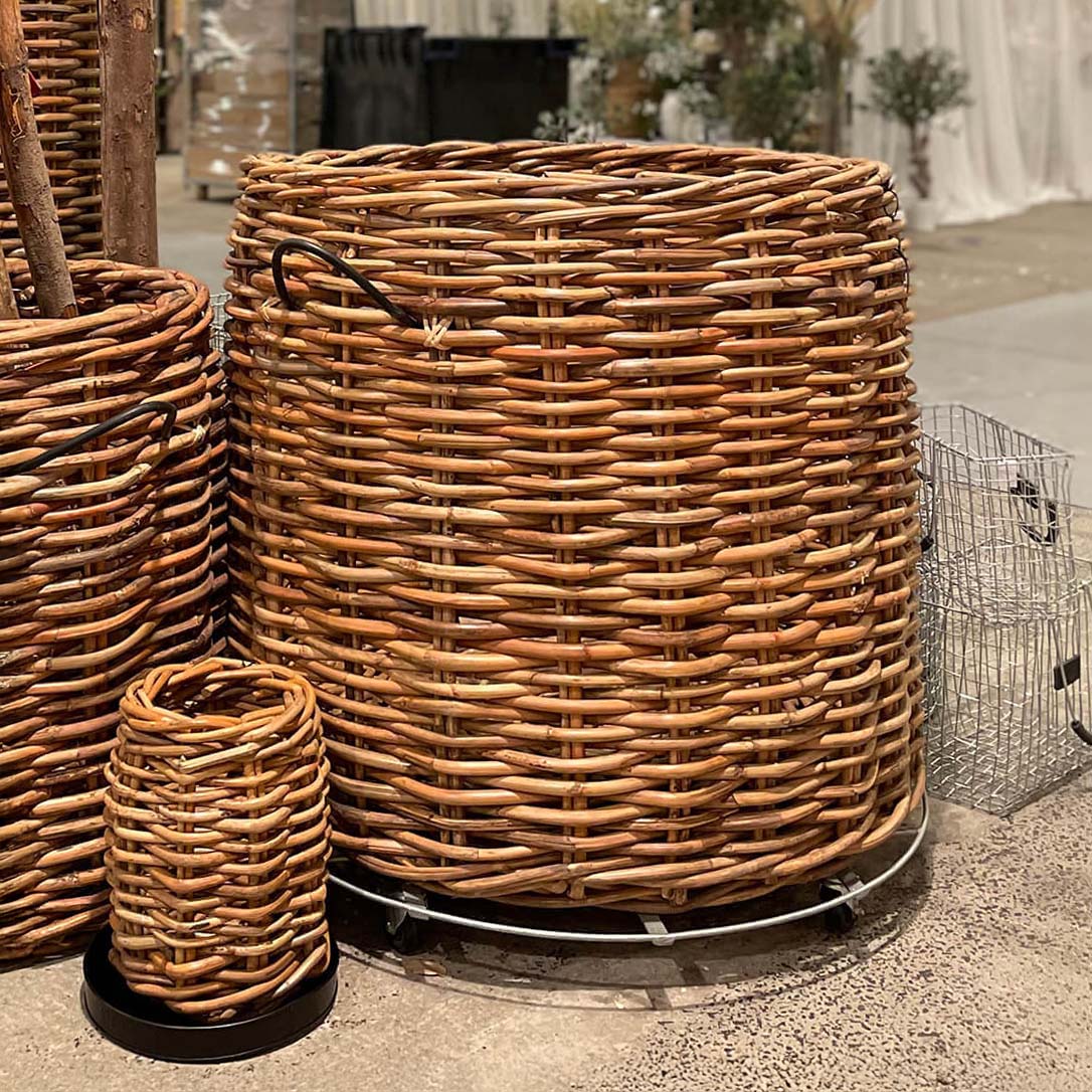 Rattan Korb rund magnum low - 110x100cm