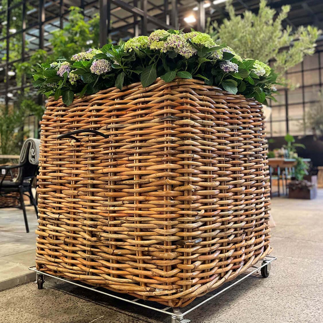 Rattan Korb eckig magnum low - 107x100cm