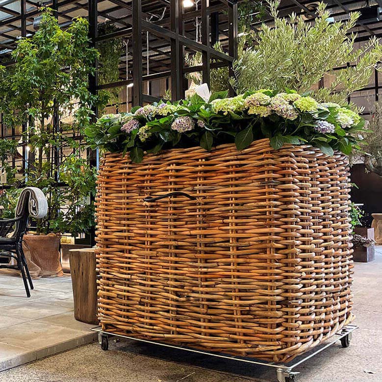 Rattan Korb eckig magnum low - 107x100cm