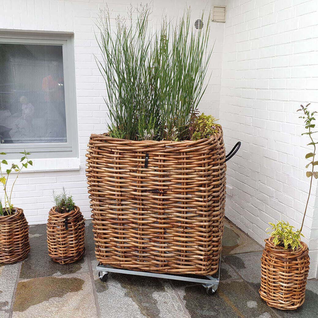 Rattan Korb eckig mammut low - 82x90cm