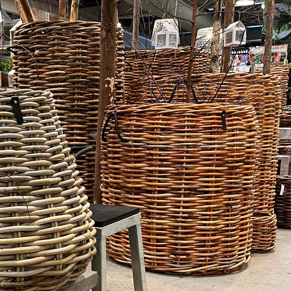 Rattan Korb rund mammut low - 85x90cm