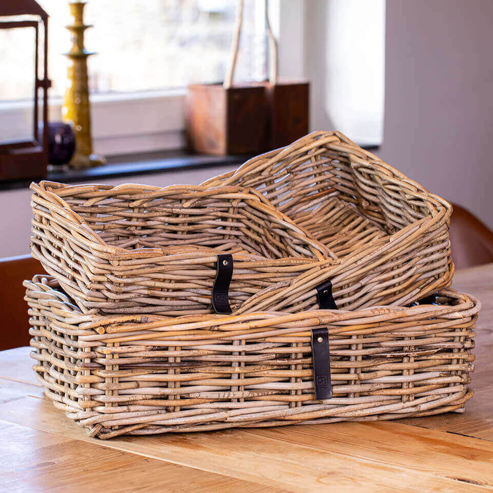 Rattan Schale Kubu - eckig