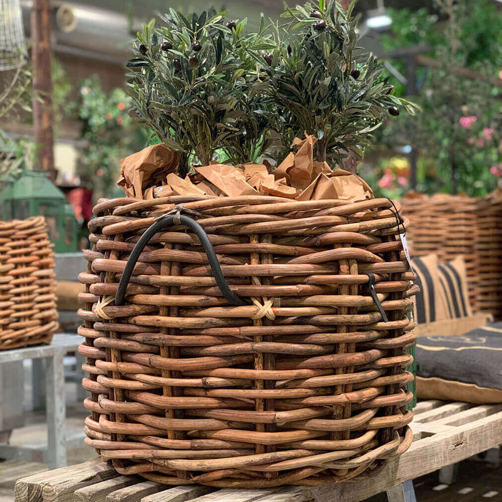 Rattan Korb rund mega low - 62x50cm