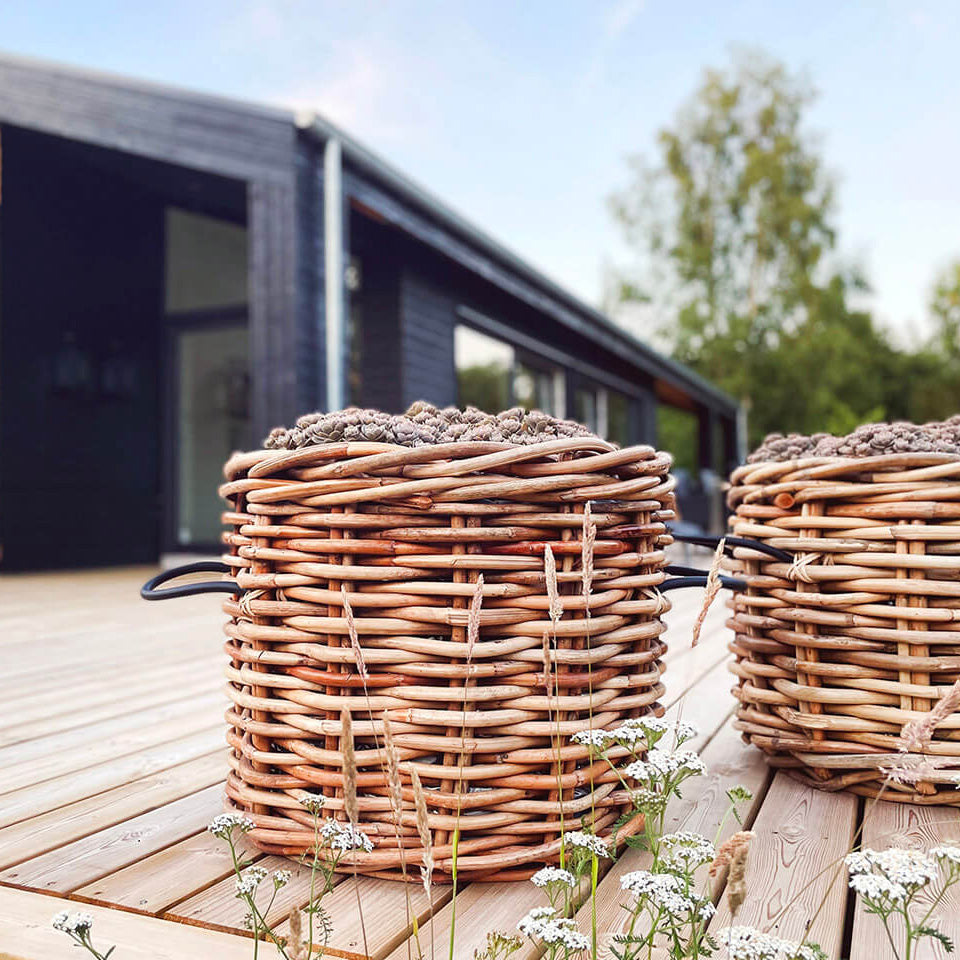 Rattan Korb rund mega low - 62x50cm