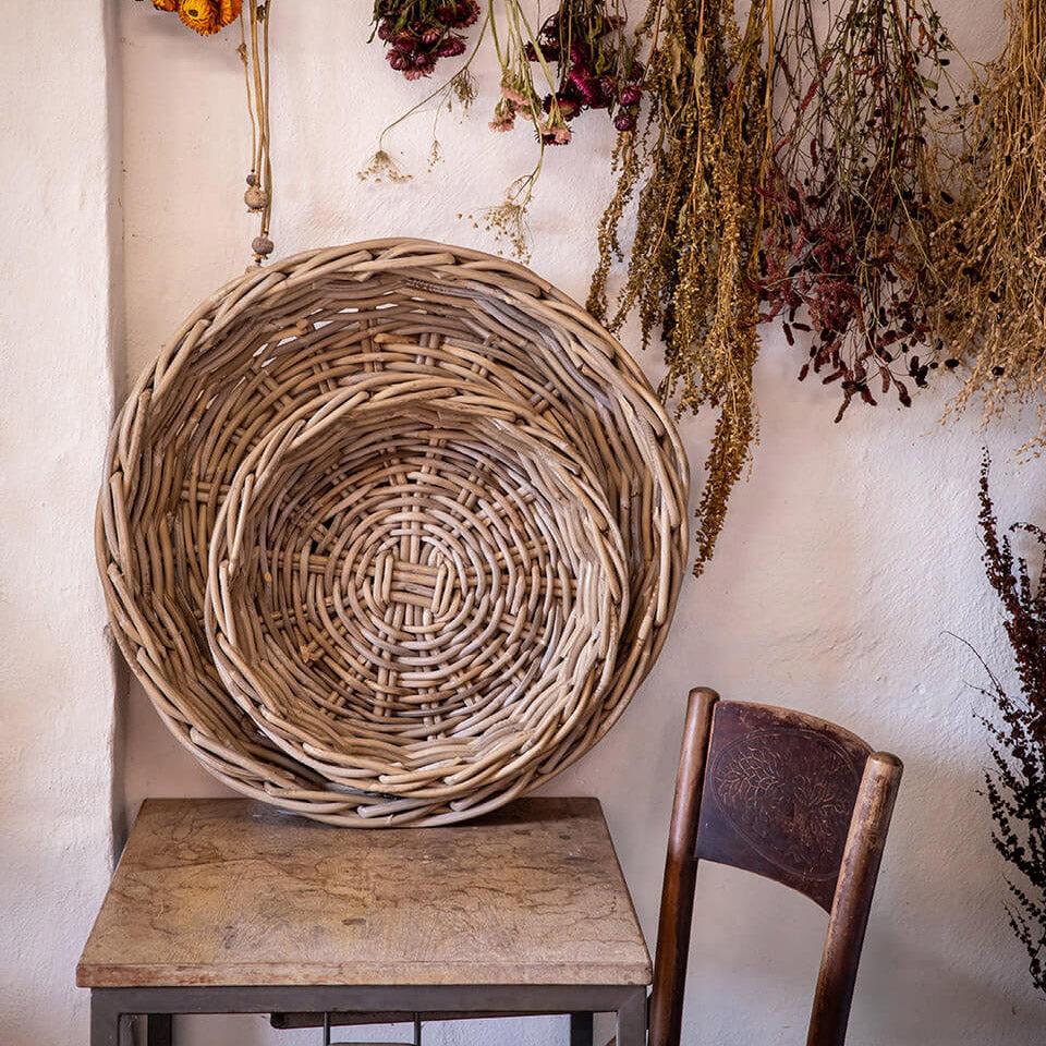 Rattan Schalen Kubu - rund