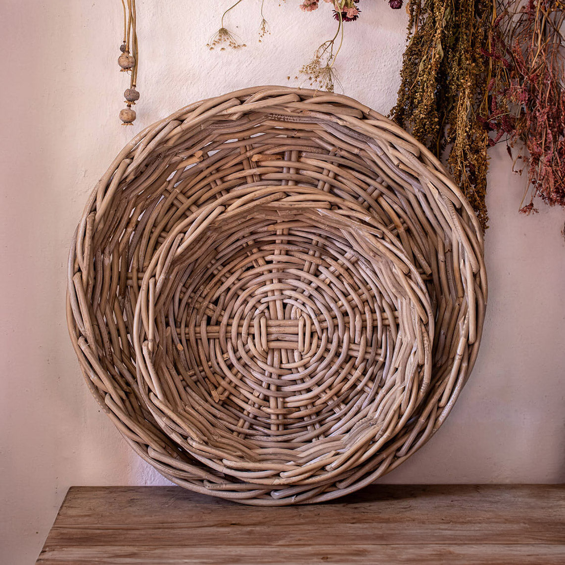 Rattan Schalen Kubu - rund