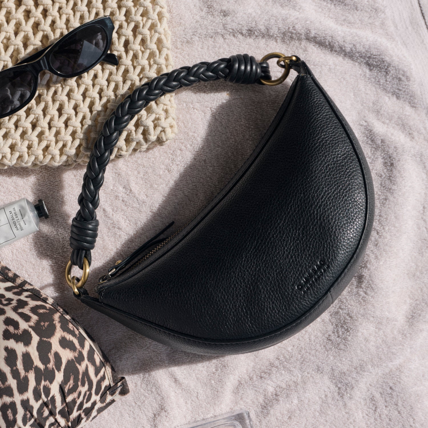 Leo Mini Tasche - Leder Schwarz mit 2 Straps