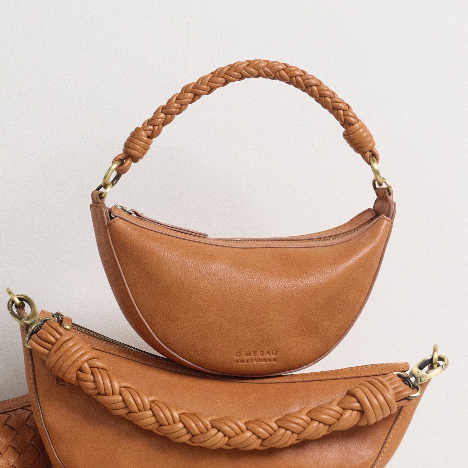 Leo Mini Tasche - Leder Cognac mit 2 Straps