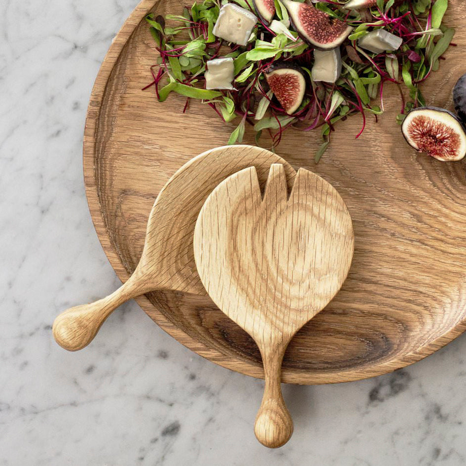 Salatbesteck aus Eiche