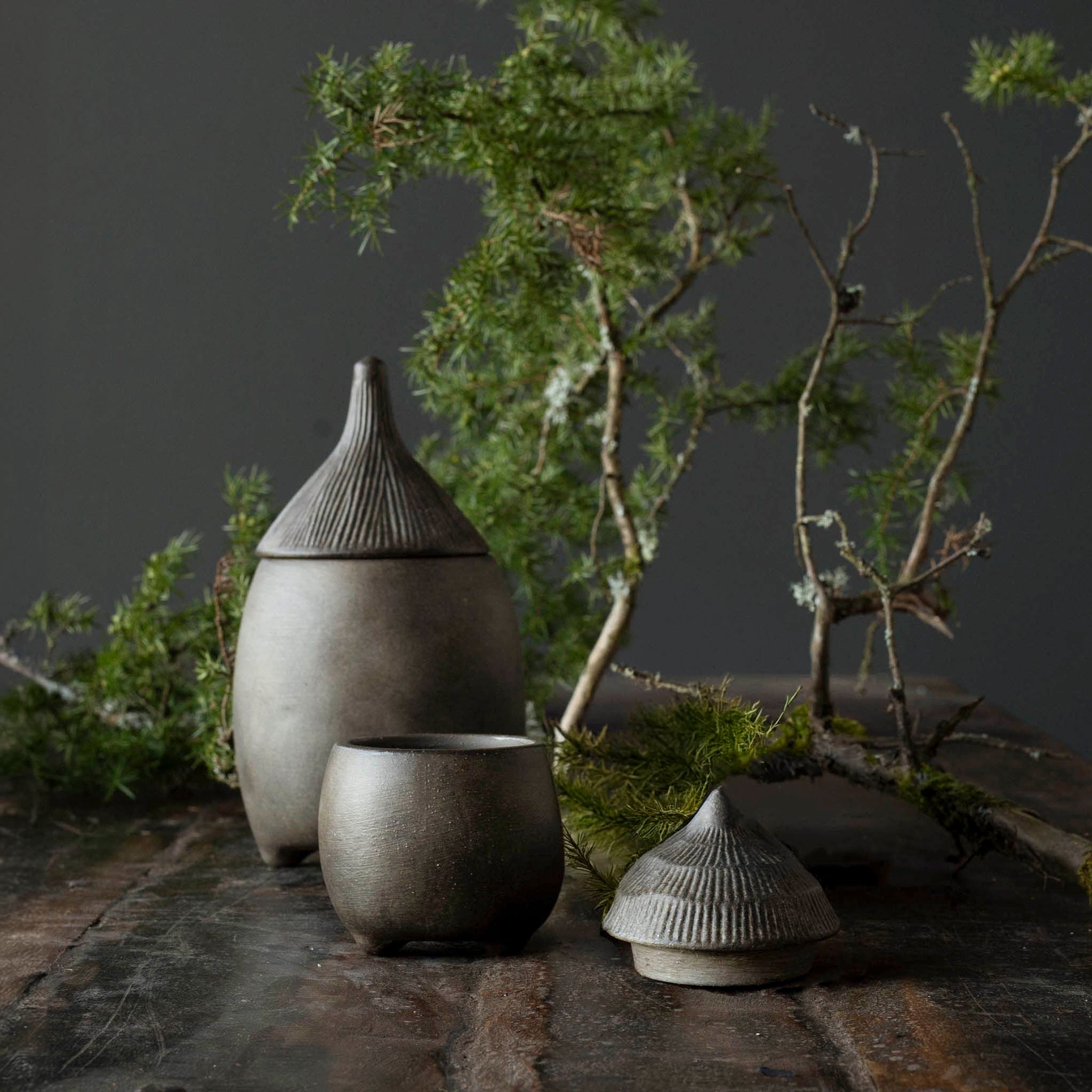 Schale mit Deckel Meris - braun