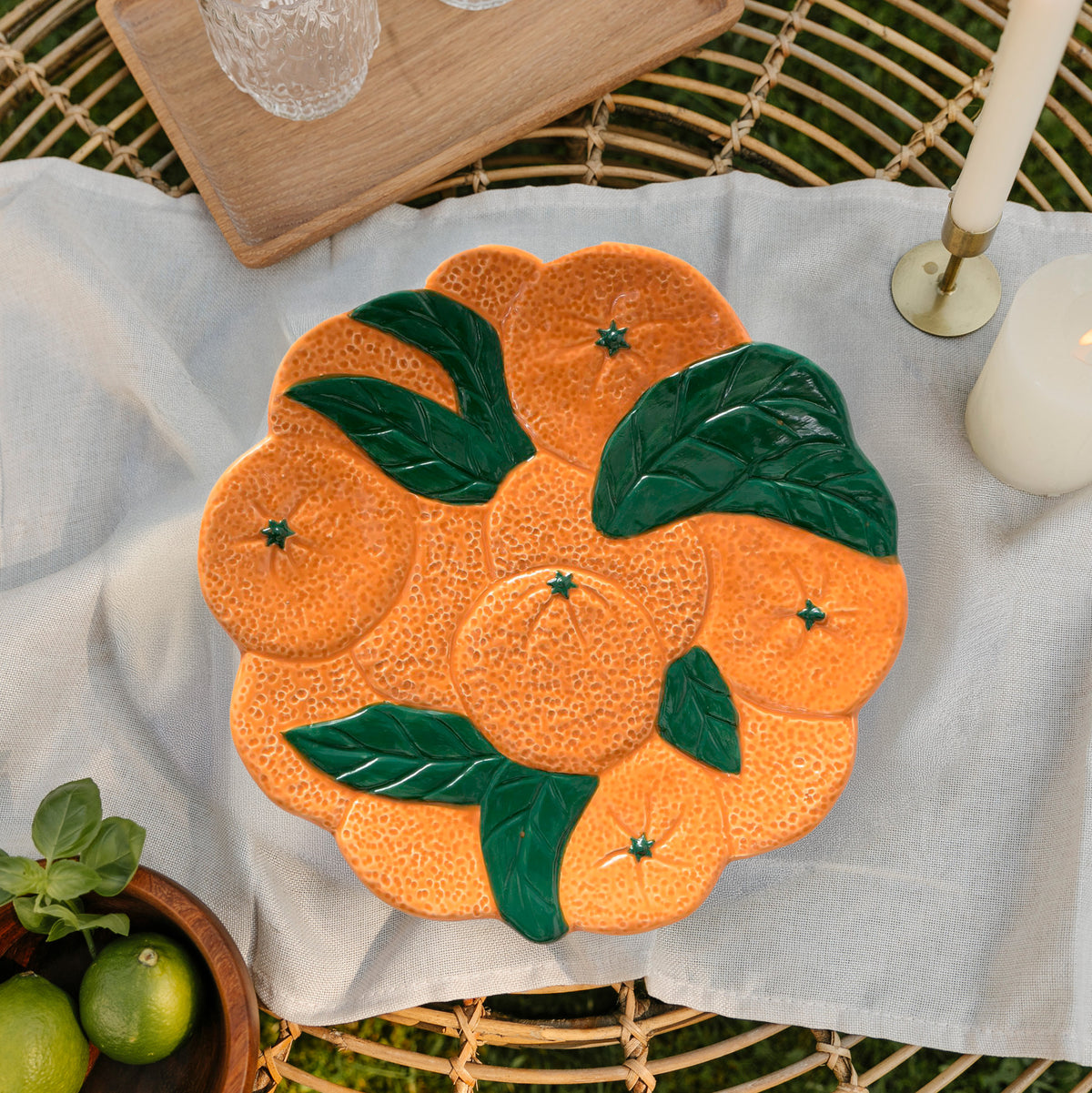 Flache Schale Orange