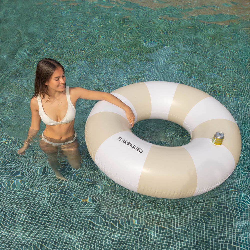 Schwimmring Streifen XL - beige