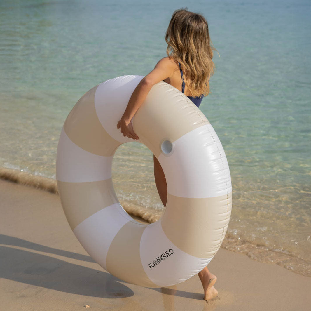 Schwimmring Streifen XL - beige